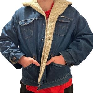 Vintage Maverick Denim Jacket with Sherpa
Lining Men's XL